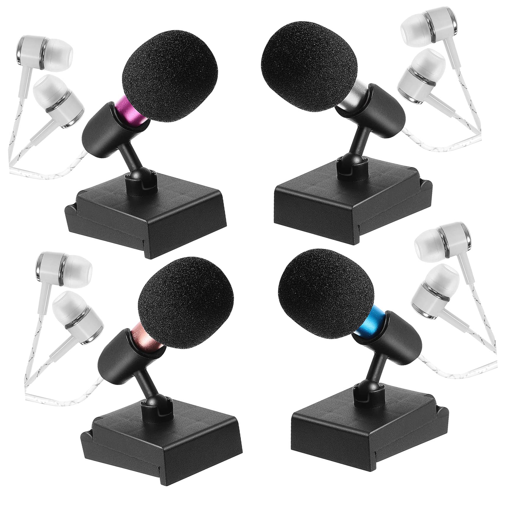 

Homoyoyo 4-Piece Set Mini Microphone, Interview Microphone, Voice Recording Microphone, Small Microphone, Singing Microphone, ASMR Microphone,