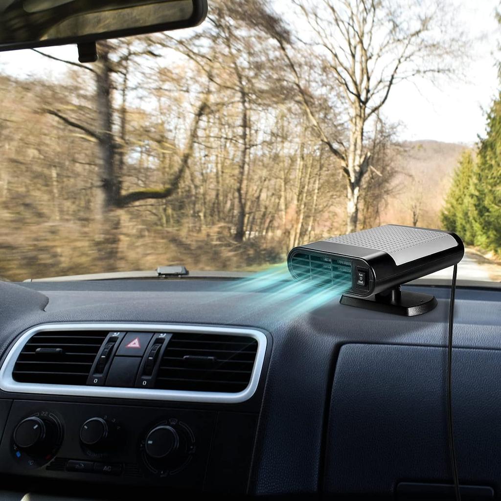 12V Car Heater Fan / Cooling Fan Car Heater Fan 2-in-1 Car Defroster, Quick Heating Electric Heater Fan for Cars Portable