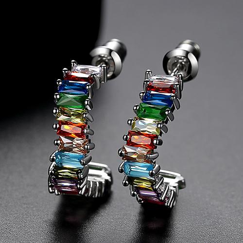 LUOTEEMI Luxulry Square Cubic Zircon for Women Earrings Factory Directly Sale Fashion Jewelry Earring