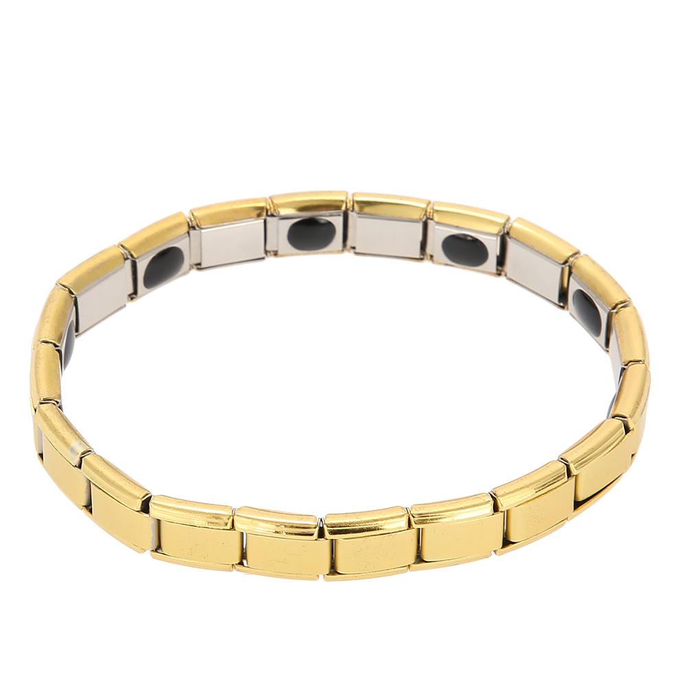 Simple   Unisex   Steel Bracelet Wristband Jewelry Bangle for Health Energy (Gold)