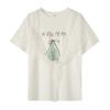 Large size women's versatile sister crew neck T-shirt 2026 summer design beautiful short-sleeved top 254764