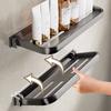 Folding Bathroom Shelf 30cm Wall Mounted Storage Rack Waterproof No Drill Washroom Display Holder