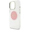 Guess Iml Metal Colored Circle Case Classic Logo Magsafe For iPhone 16 Pro Pink