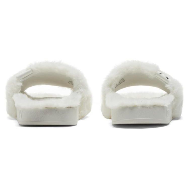 Puma Leadcat 2.0 Soft Comfortable Rubber Sole Leather Panel Slide Sandals Women Sandals White 385803-04