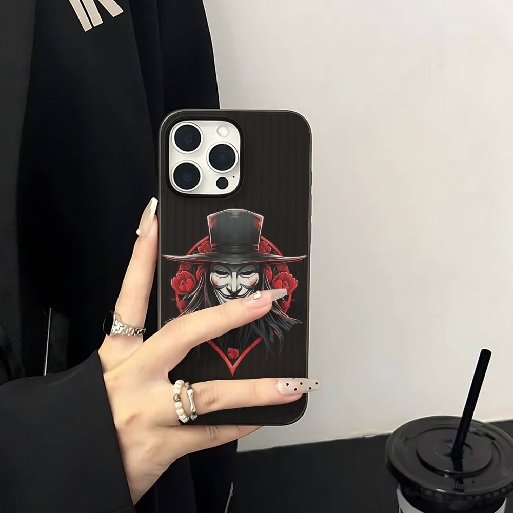 

Horror Movie V For V-vendettaS Phone Case For IPhone 17 16 15 14 13 12 11 Corrugated Frosted Soft Cover Anti-Slip iPhone 12pro max