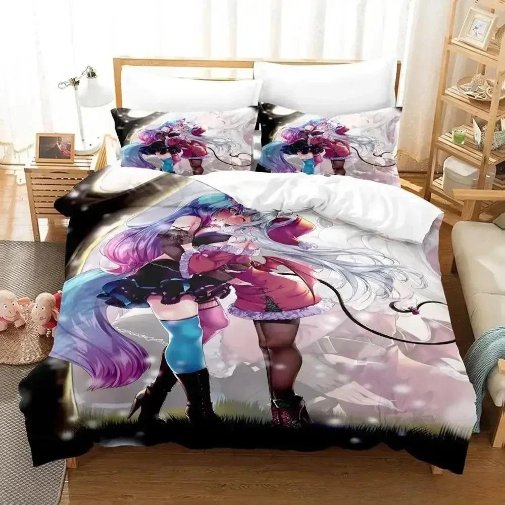 

New Sexy Young Girls Silvervale Vtuber Beding Set Bedrom Soft Modern Bedspreads Comefortable Soft Duvet Cover Comfortable Quilt Cover And Pilowcase 135*200cm Eu-Single