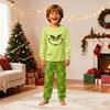 Christmas Print Matching Family Pajama Set Long Sleeve Neck Top and Pants for Parents and Kids