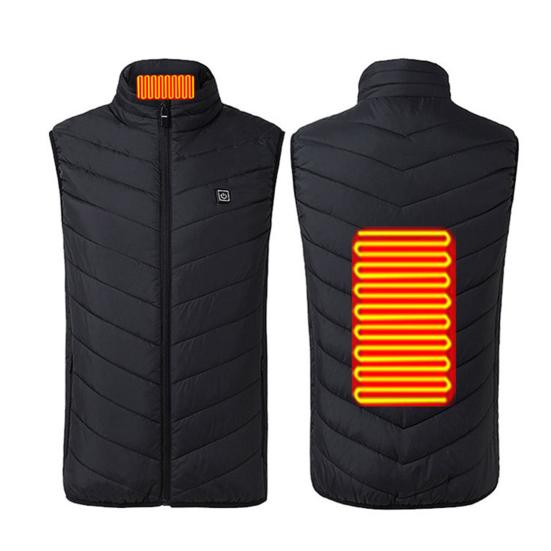 Unisex Heated Waistcoat USB Heating Jacket 3 Temp Modes 2 Zones Vest Coat Stand