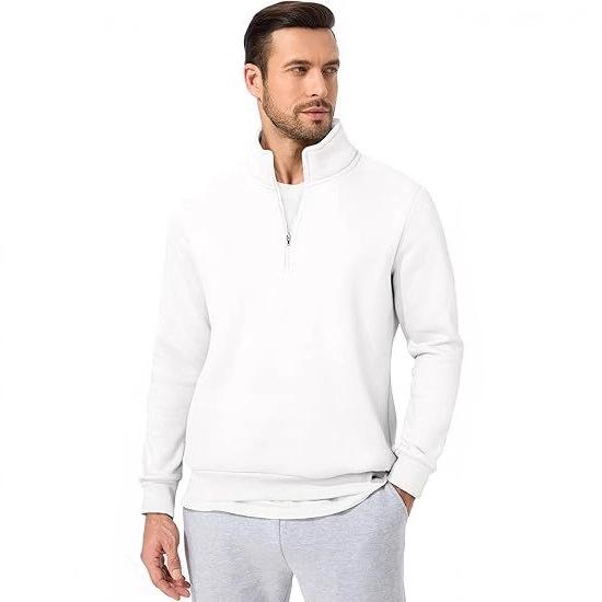 Men's Quarter-Zip Stand Collar Sweatshirt - Casual Long Sleeve Winter Top