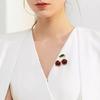 Alloy Cherry Brooch Cherry Corsage Pin Unique Plant Brooch for Those Who Love Unique and Eye Catching Accessories