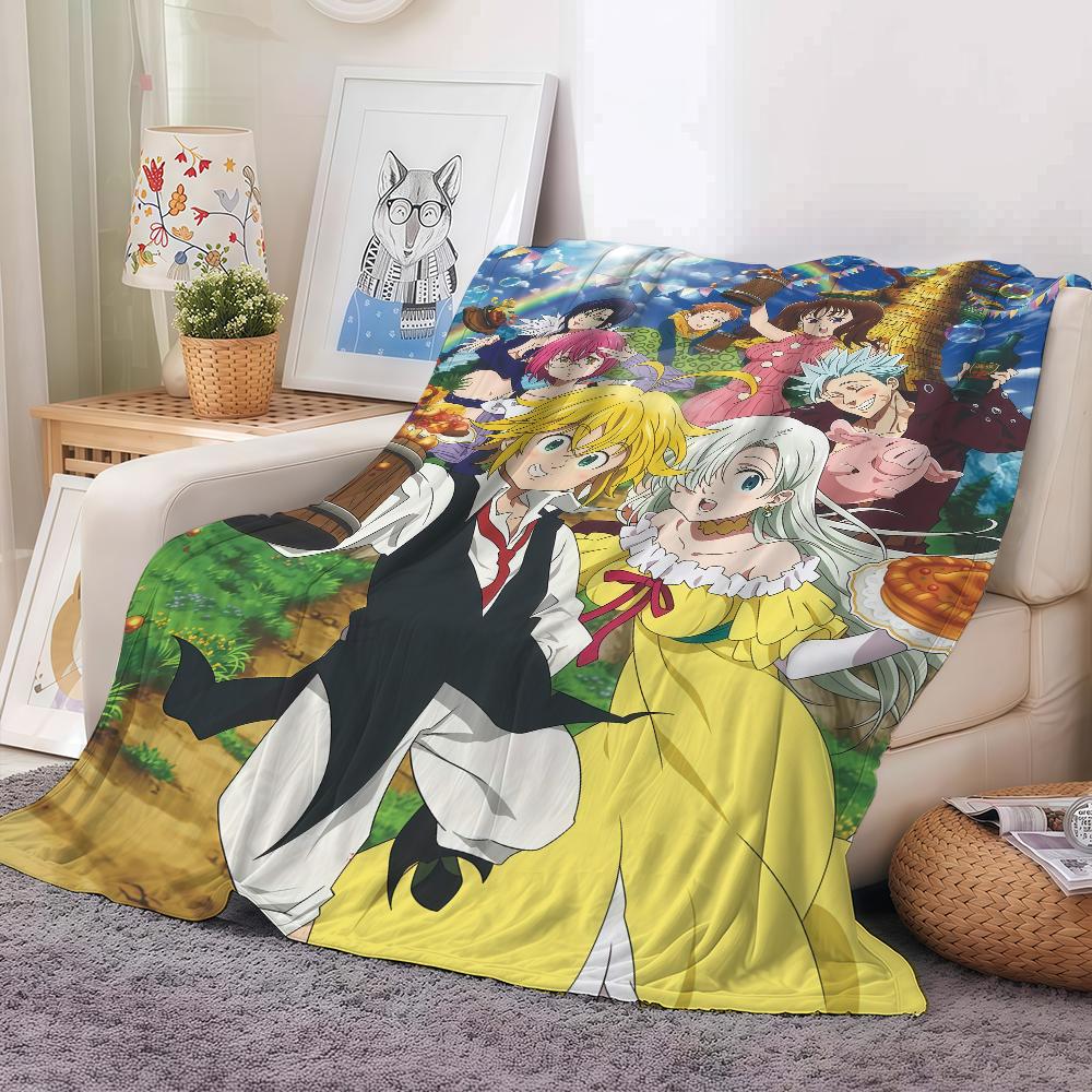 Adventure anime The Seven Deadly Sins Blanket For Sofa Office Bed Plane Travel Sleep Read Relax Camping Soft And Warm