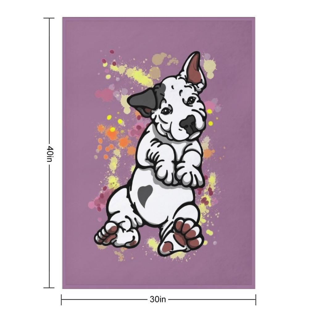 Black Ear Bull Terrier Puppy Throw Blanket Cute Designers Loose halloween Blankets