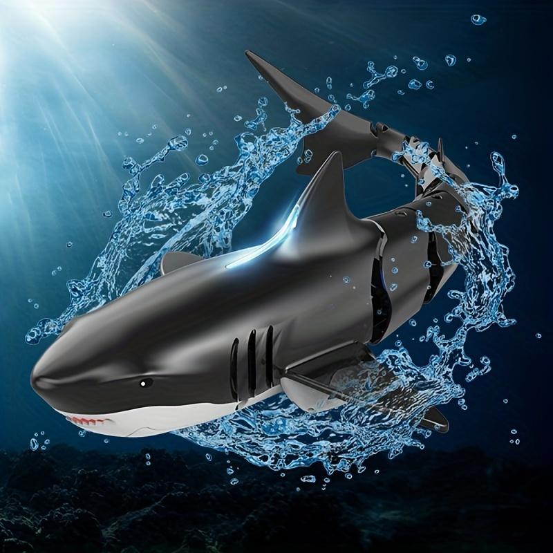 Upgradovaná hračka Shark Pool pro děti s dálkovým ovládáním, 2,4 GHz 1000mAh člun s dálkovým ovládáním, Koupelnová hračka do bazénu