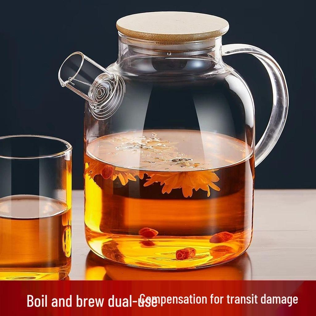High-Temperature Resistant Borosilicate Glass Teapot for Boiling Water and Brewing Tea on Electric Ceramic Stoves