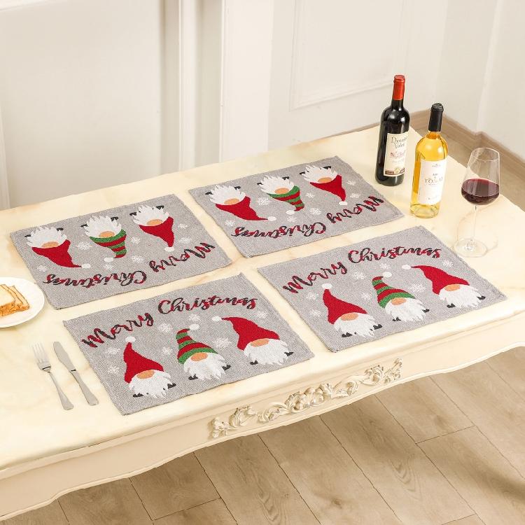 Xmas Style Vintage Washable Table Mats Place Mat Table Pad Fabric Material