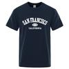 Sanfrancisco Est1776 California Letter TShirts Unisex Fashion Oversized Tops Summer Tshirt Loose Designer Luxury Tee Clothing