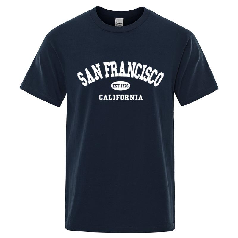 Sanfrancisco Est1776 California Letter TShirts Unisex Fashion Oversized Tops Summer Tshirt Loose Designer Luxury Tee Clothing