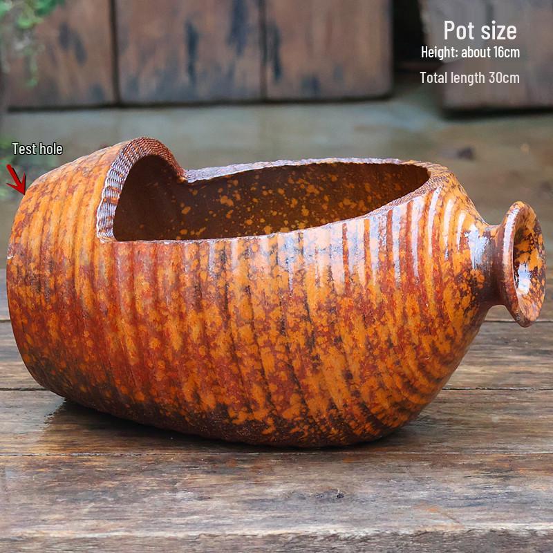 Vintage Ceramic Fish Tank Water Feature with Filtration & Oxygenation for Courtyard Landscaping and Hotel Décor