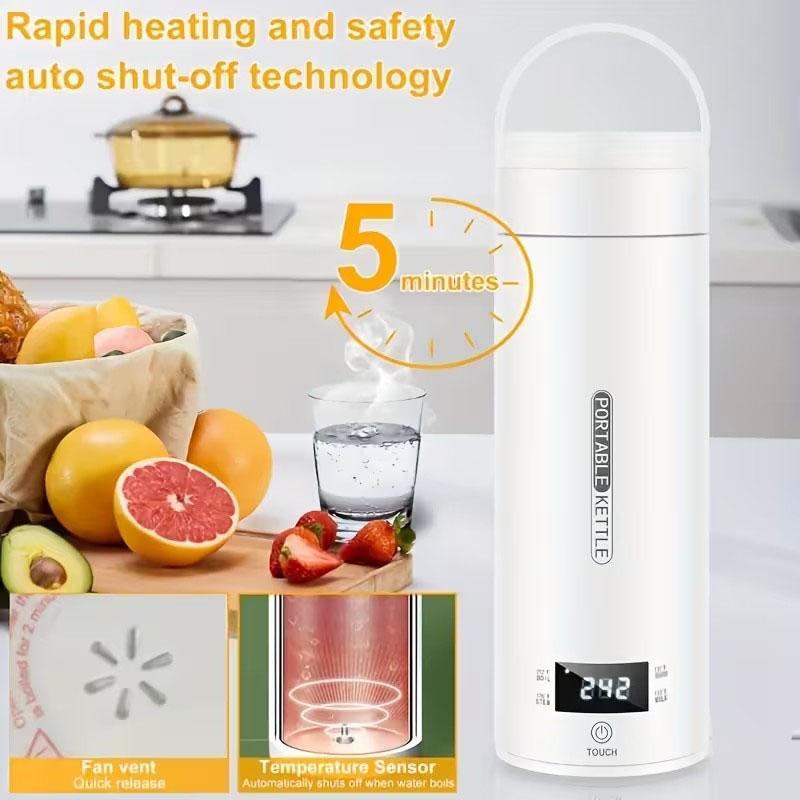 Neues Design 316 Edelstahl Thermo-Elektro-Becher Tragbarer Wasserkocher Outdoor-Wasserkocher Reisebecher 500ML 4 Temperatureinstellungen