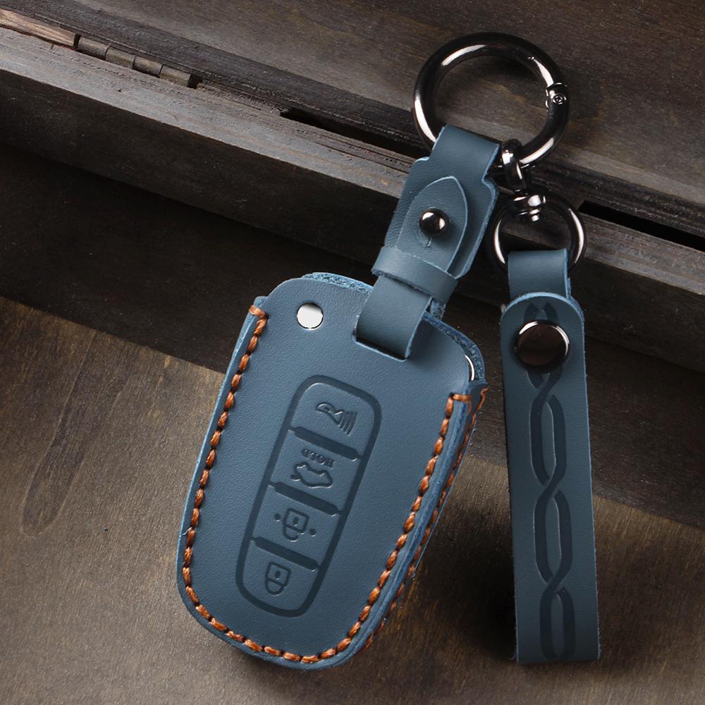 Leather Keychain Car Key Case Cover for Kia Carnival K3 K5 Forte Sportage R D5 KX5 KX3