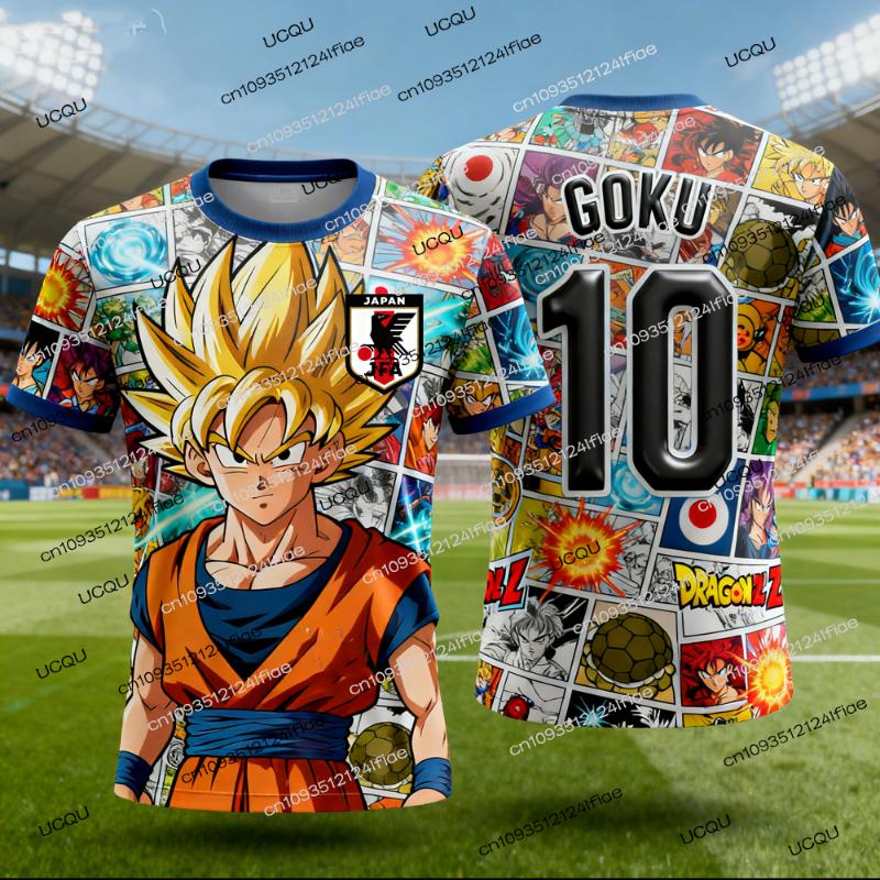 

2025 Japanese Dragon Ball Z Goku Football Jersey T-shirt Kids Football Training Wear Adult Men/Women Casual T-shirt Sweatshirts 150