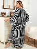 EDOLYNSA Schicker gestreifter Kaftan Strandkleid Damen Homewear übergroßer Kaftan frisches Kleid frisches Kleid Hausmantel Q1297