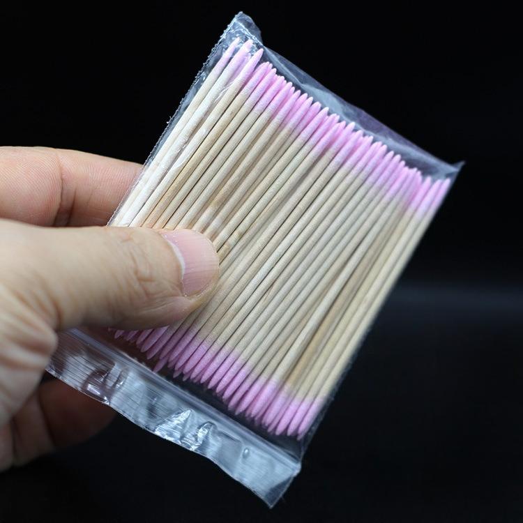 1 τσάντα Ξύλινα βαμβακερά μπουμπούκια Tips Μικρο βαμβακερές μπατονέτες μακιγιάζ Αυτιά Καθαριστικά ραβδιά καλλυντικά νύχια Εργαλεία επέκτασης βλεφαρίδων