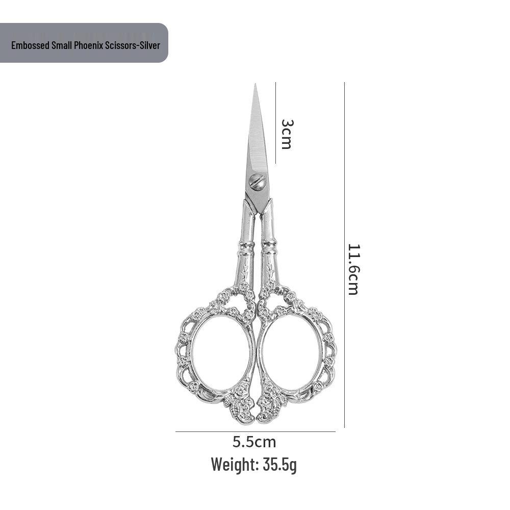 European Retro Stainless Steel Embroidery Scissors for Handcrafts & Needlework