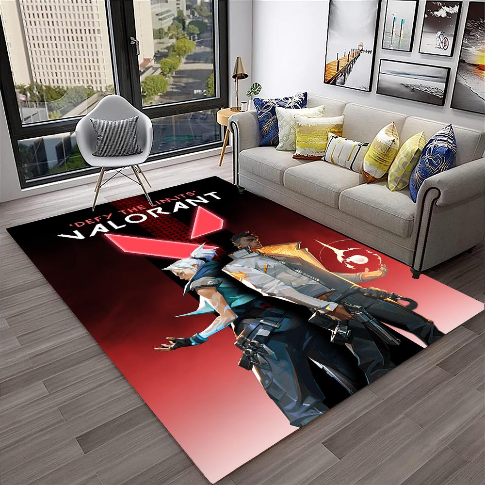 VALORANT Game Gamer Cartoon 3D Carpet Rug for Home Living Room Bedroom Sofa Doormat Decor,kids Play Area Rug Non-slip Floor Mat