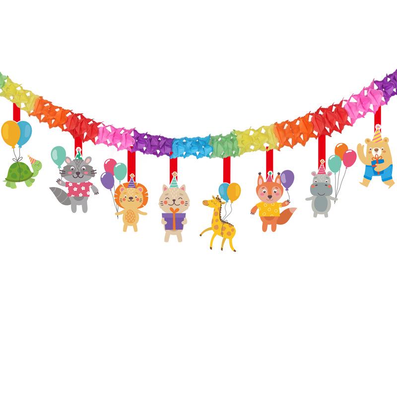 Children's Day Classroom Decorations: Cartoon Flag Banners for Kindergarten Activities