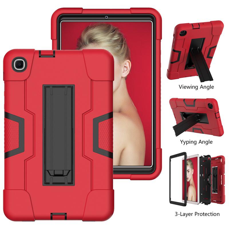 

Samsung Tab A8.4 (2020) Защитный силиконовый чехол 3 в 1 с подставкой — устойчивый к падениям и прочный. Samsung Tab A 8.4 2020 T307 красный черный