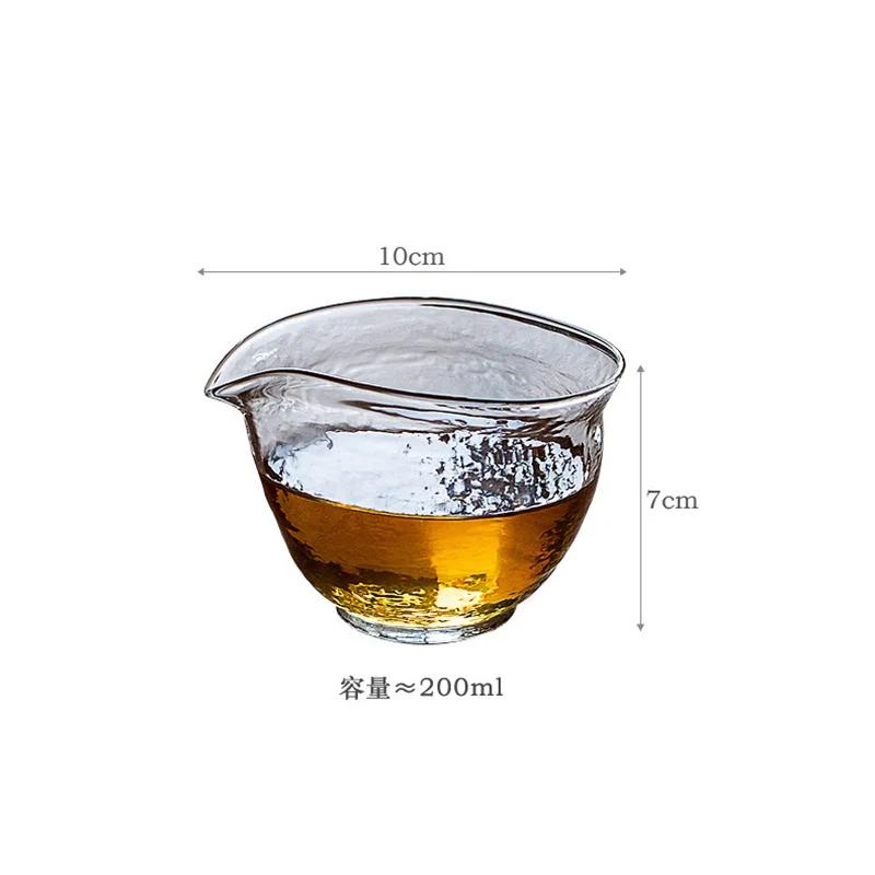 

Japanese Style Hammer Glass Fair Cup Heat Resistant Tea Separator Tea Divider Chahai Kung Fu Tea Set Teaware Accessories 200ML чистый