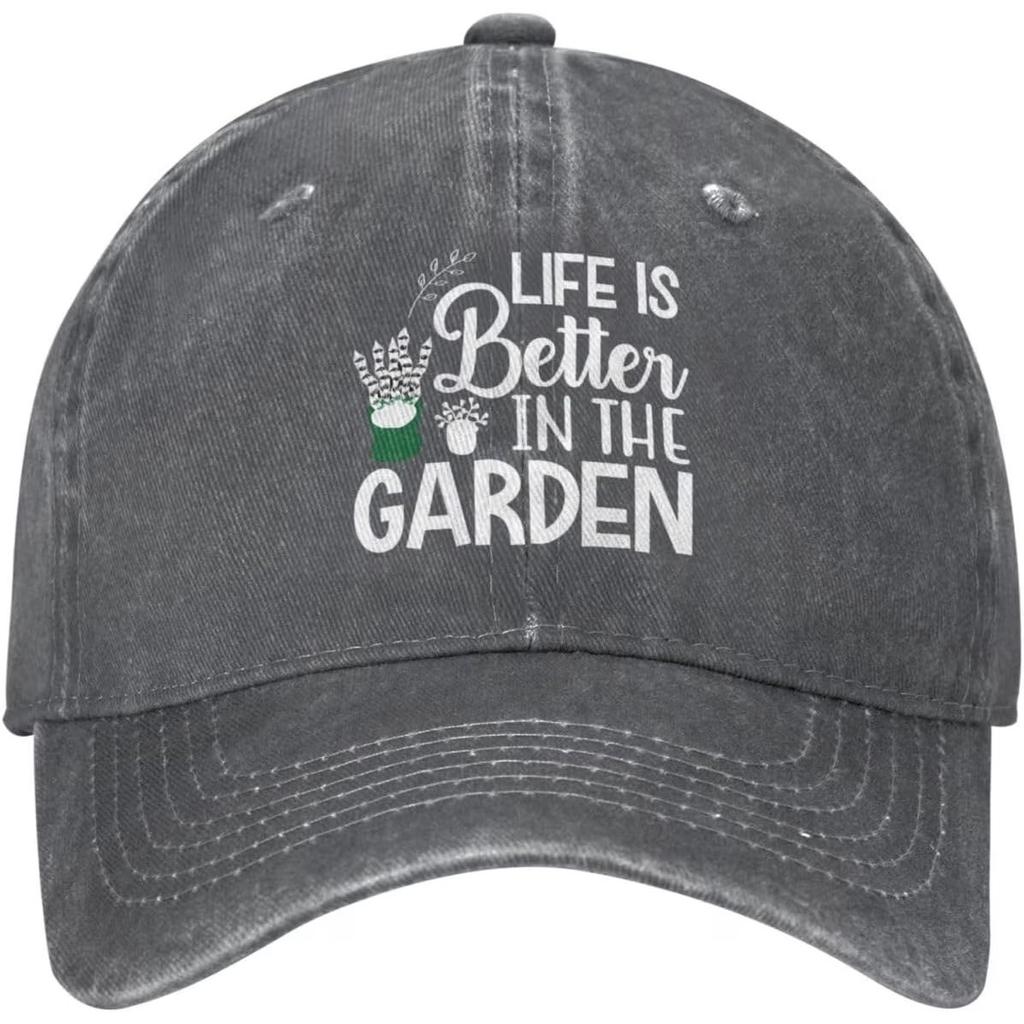 Gardening Life Is Better Baseball Cap Distressed Cotton Dad Hat Outdoor Casual Adjustable Hat