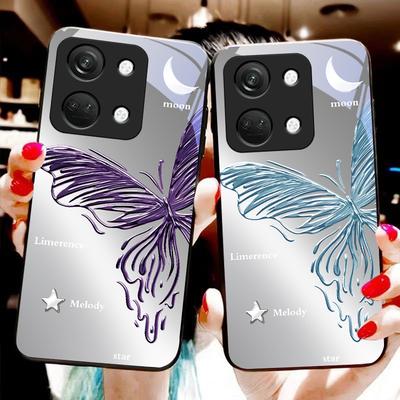 Metallic Butterfly Für OnePlus Nord 3 5 6T 7 Pro 8 12 10T Reno8 Lite 5G 10R Nord N30 Hartschale Panzerglas Handyhülle Schwarz