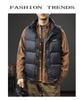 2025 Men's Winter Lightweight Duck Down Vest - Stand Collar, White, Trendy Sleeveless Outerwear.