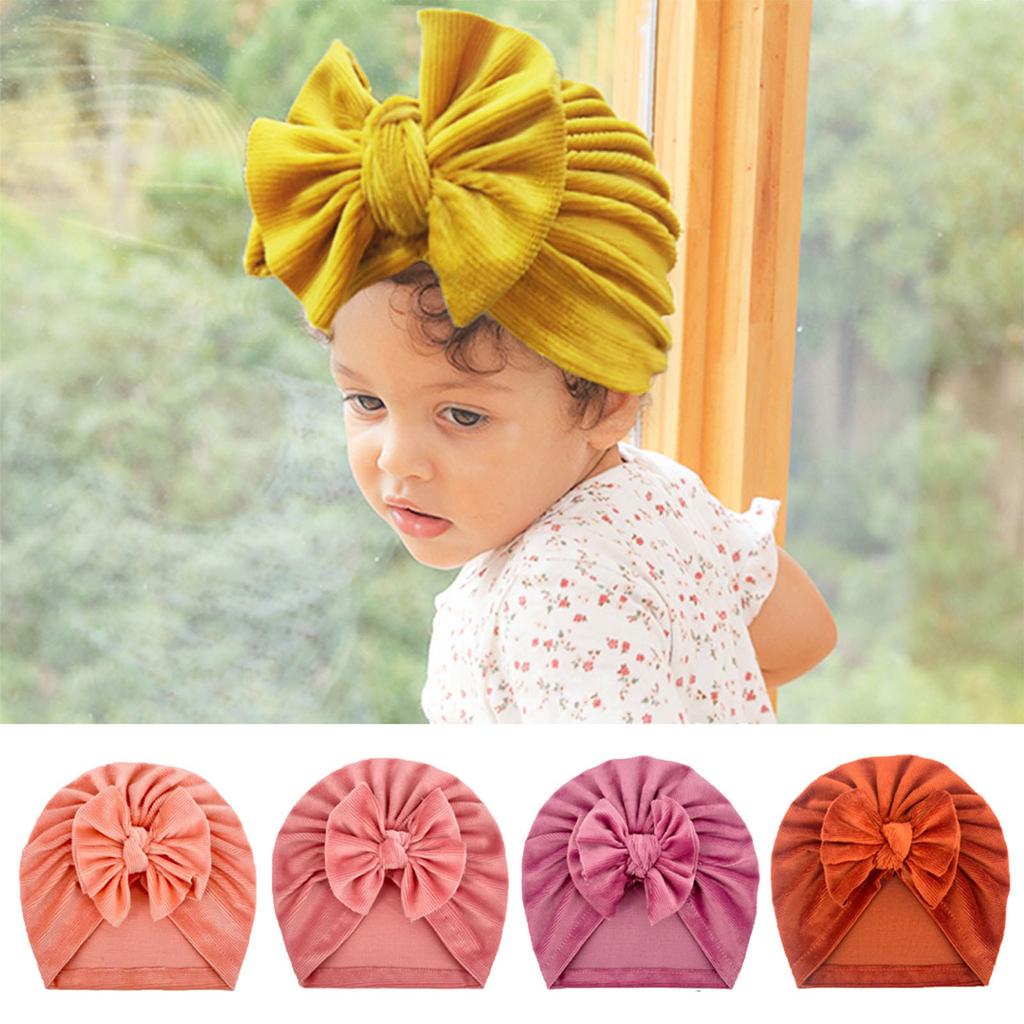 Baby's Headwear  Toddler Kids Baby Boys Girls Solid Color Bow Hat  Headwear Accessories