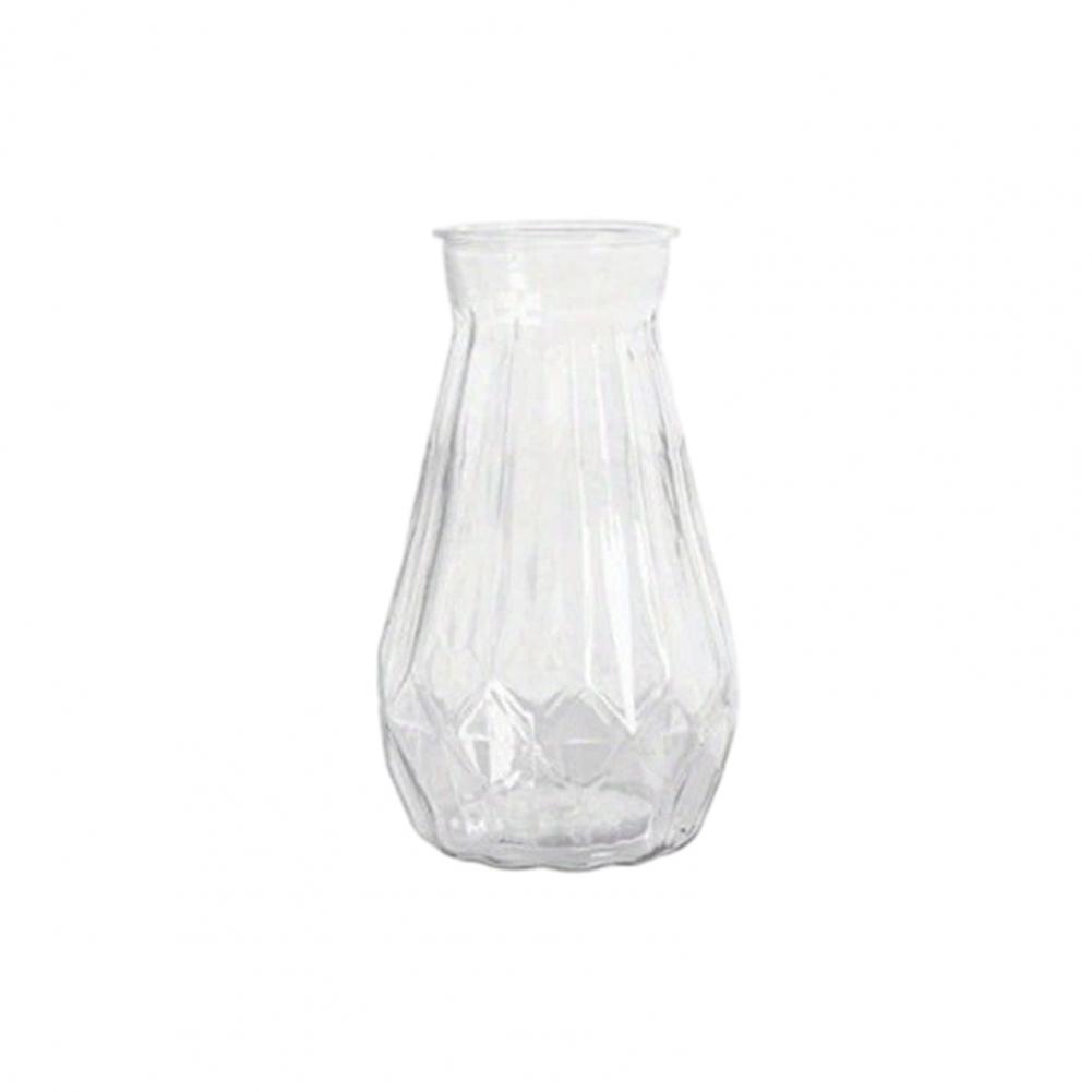 

15cm Plastic Clear Bud Vase Decorative Flower Vase Plant Holder Modern Centerpiece Vase DiamondStyle For Home Wedding Party
