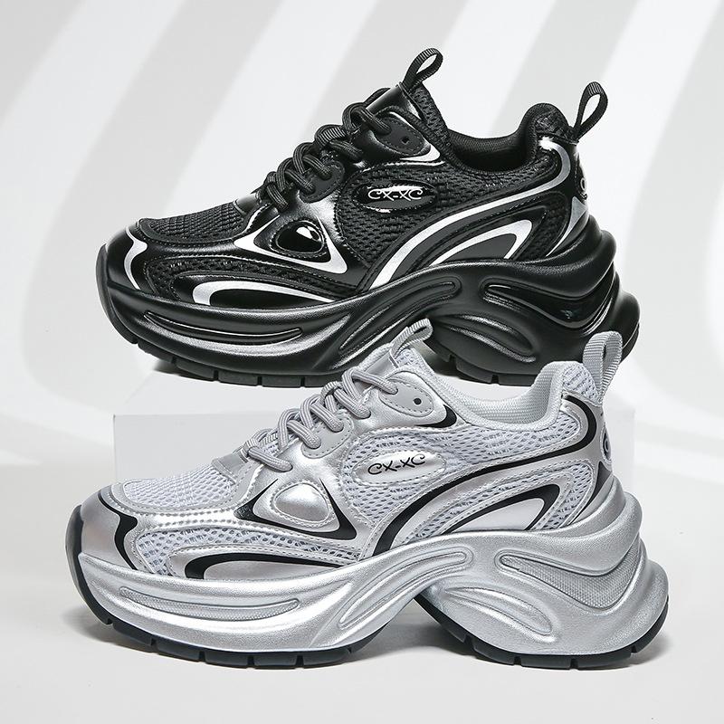 Autumn 2025 Dad Shoes Women's Thick-soled Popular Versatile Casual Women's Shoes Non-slip Heightening Soft-soled Sports Lightweight Shoes