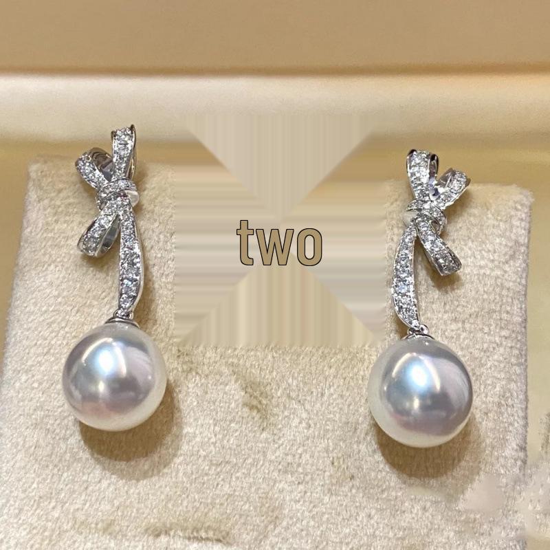 Pearl Socialite Zirconia Bow Pearl Earrings for Women - Korean Style High-End Studs.