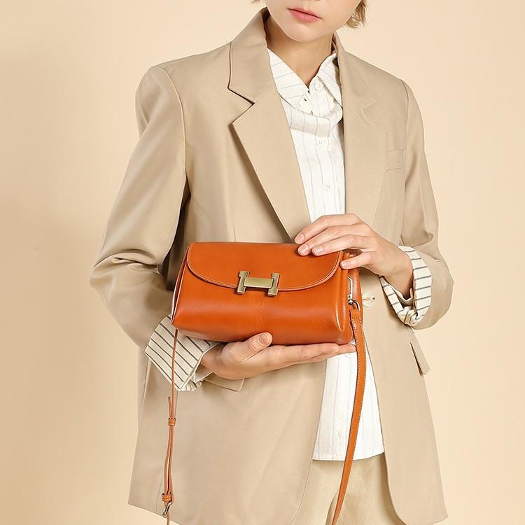 Läder Damväskor Nya Messenger-väskor Mode Axelväskor Mångsidiga Nötskinn Små Fyrkantiga Väskor