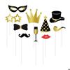 Photobooth Kit - LITTLE CLOWN - Black and Gold - 10 Pieces - Elegance - Party Decoration