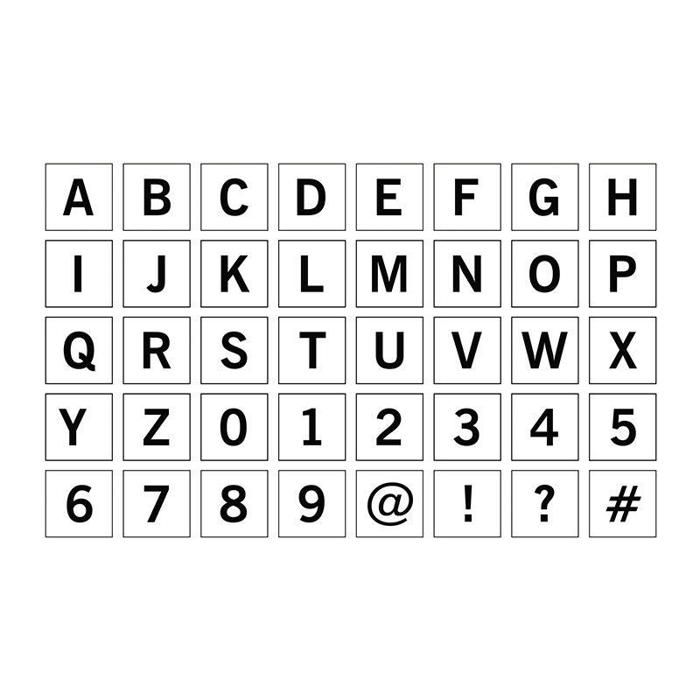 Set de tampons bois - Artemio - Alphabet - 40 pièces - 1.5 cm - Boîte en bois 15x10x4.5 cm