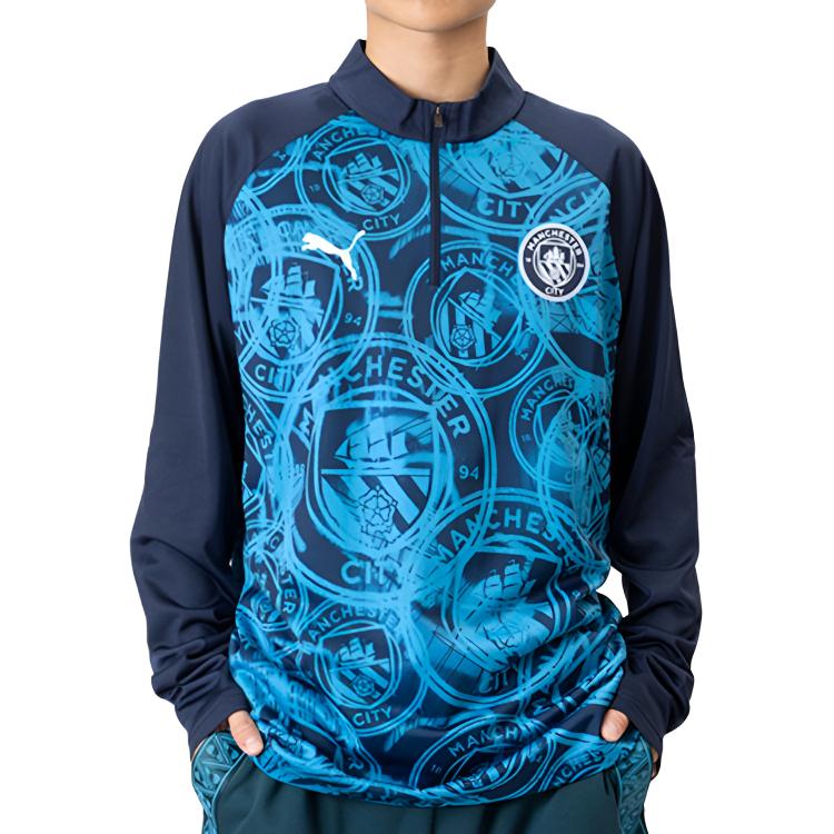 Puma Manchester City Football Half-Zip Long Sleeve Pullover Sweatshirt Men Sweatshirt 785781-04