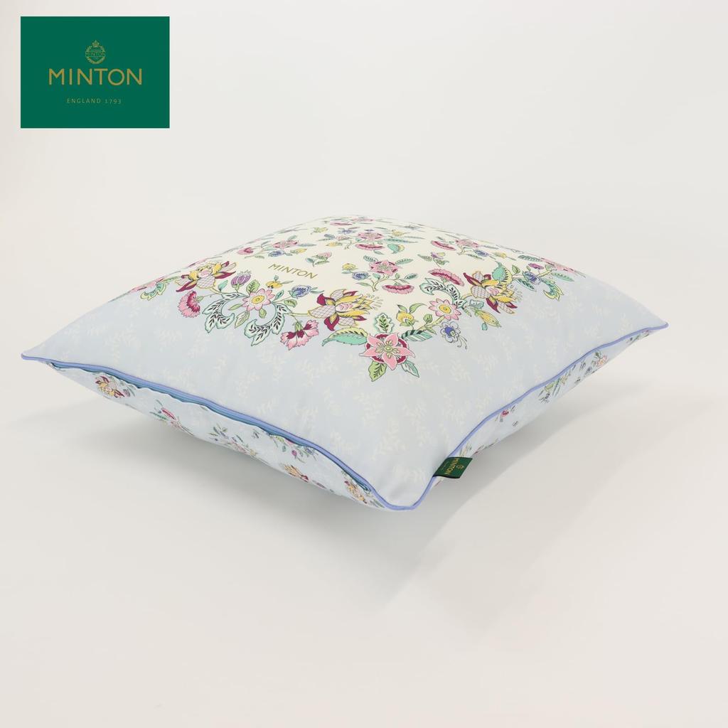 Kawashima Selkon MINTON Haddon Flower Panel Cushion Made in Japan Cover, Blue, 45x45cm, LL1242,
