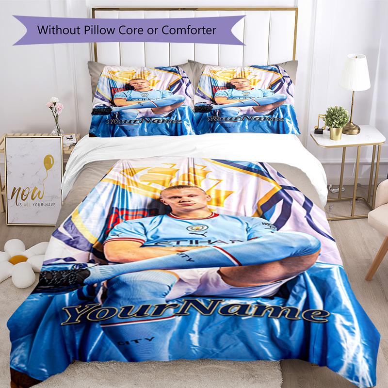 Haaland 59 Customize Your Name Bedding Set Breathable Duvet Cover with Pillowcases Home Decoration Birthday Gift
