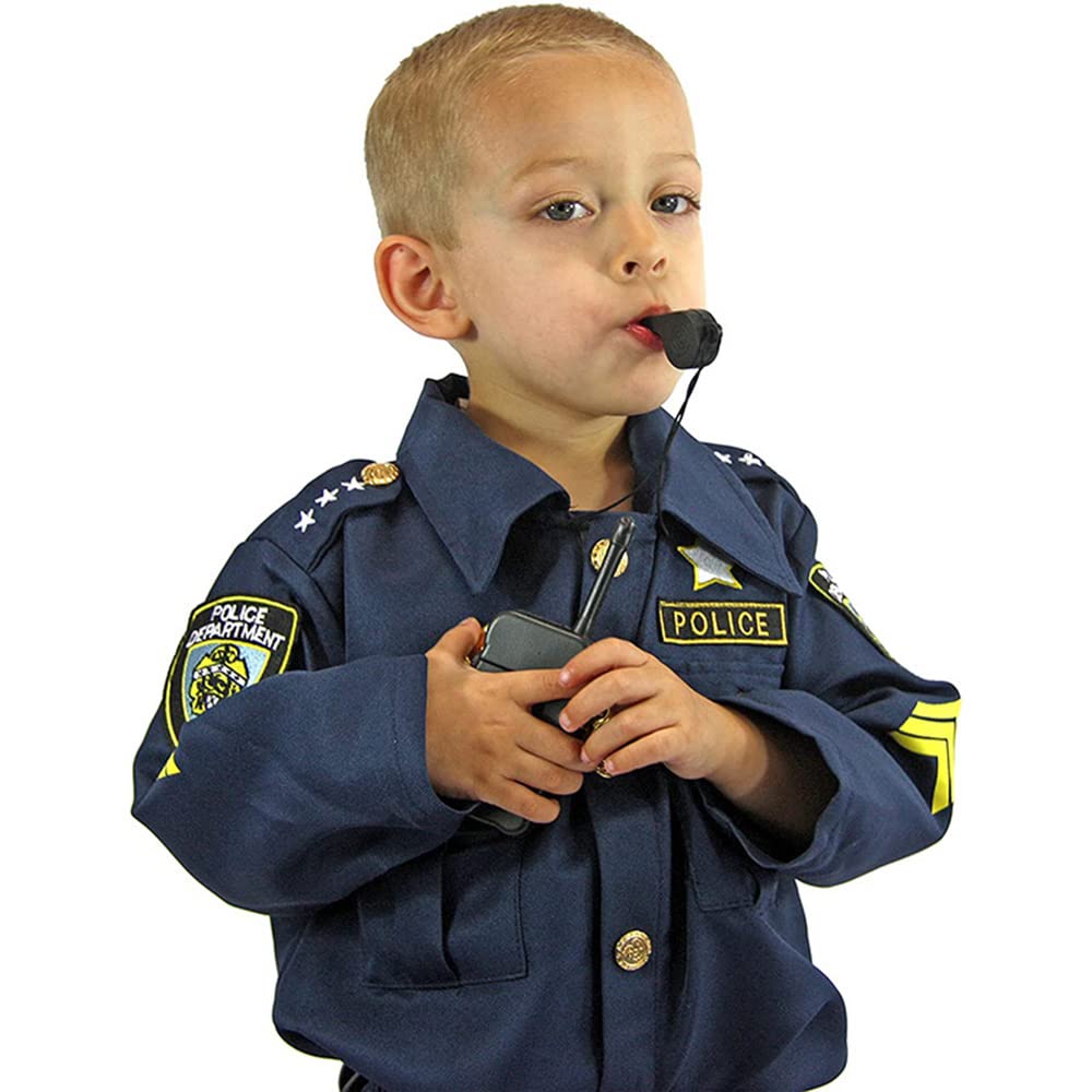 [MUXIU] Police Officer Boy Halloween Costume Kids Police Uniform Detective Officer Cute Popular Cosplay Kids Long Sleeve Navy Party Event Performance