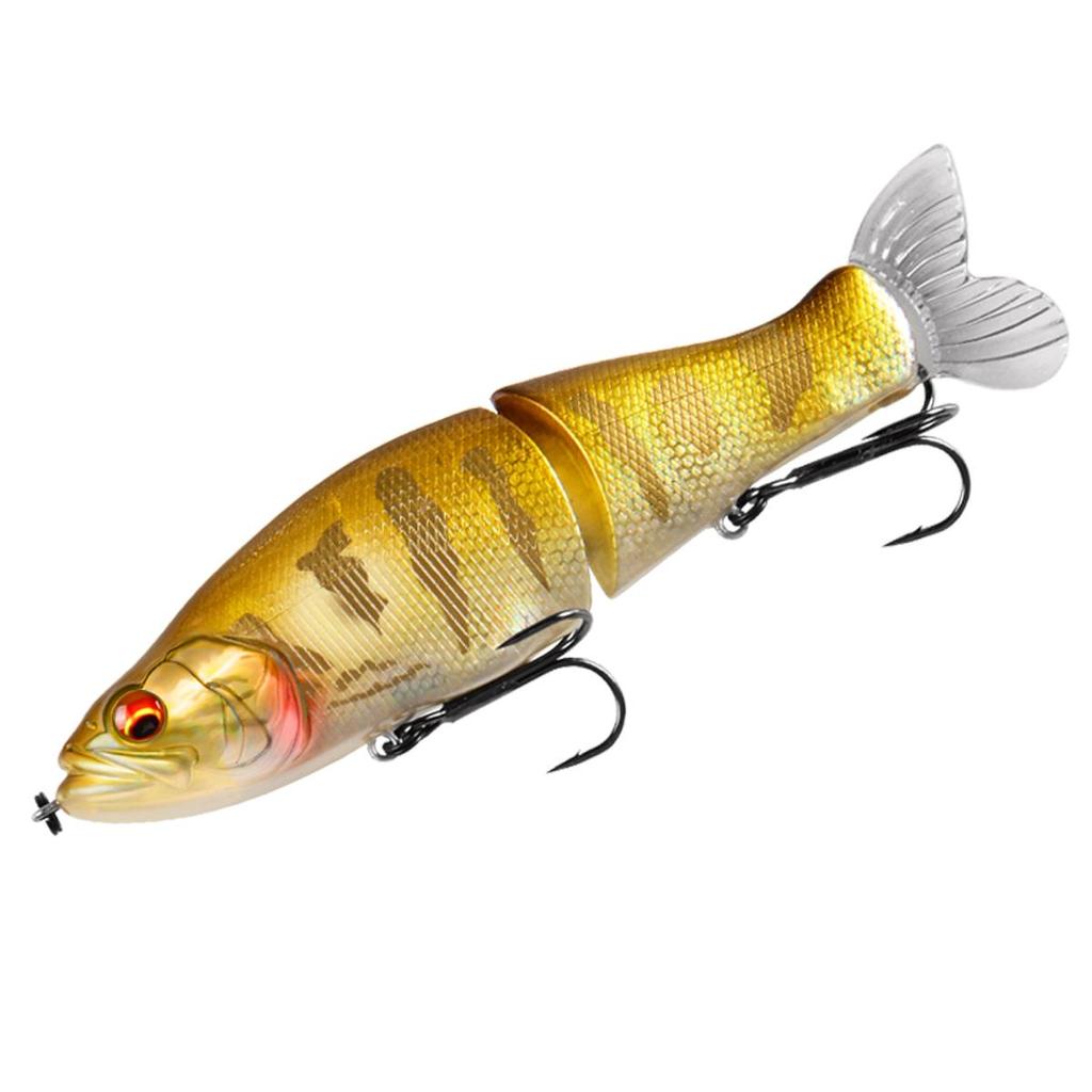 BEARKING Buone esche da pesca 135mm 1oz minnow snodato Wobblers Corpo in ABS con coda morbida SwimBaits esca morbida per lucci e spigole