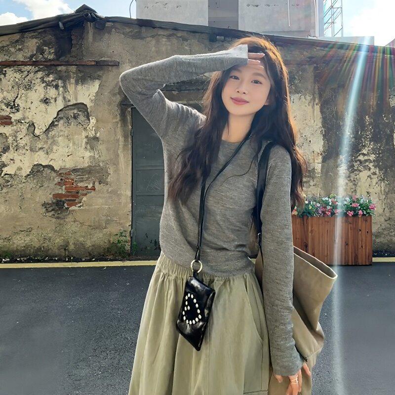 

Plus Size Retro Three-Piece Set: Long-Sleeve Top, Vest, and Wide-Leg Pants XXL (Recommended 130-145 Jin)