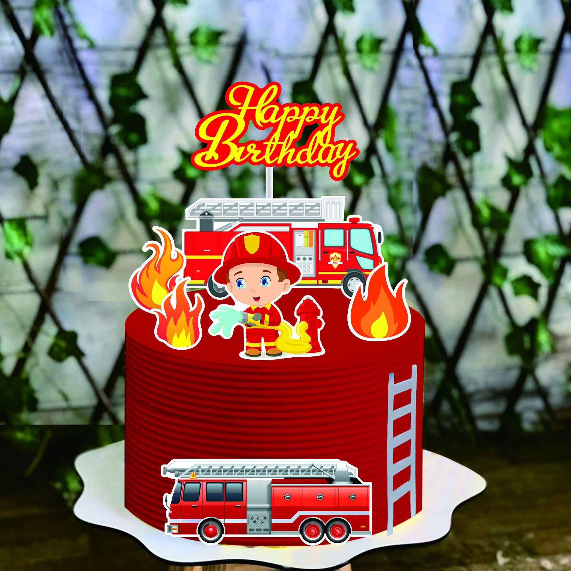 Cartoon Traffic Signs Cake Decoration Inserts for Birthday Baking