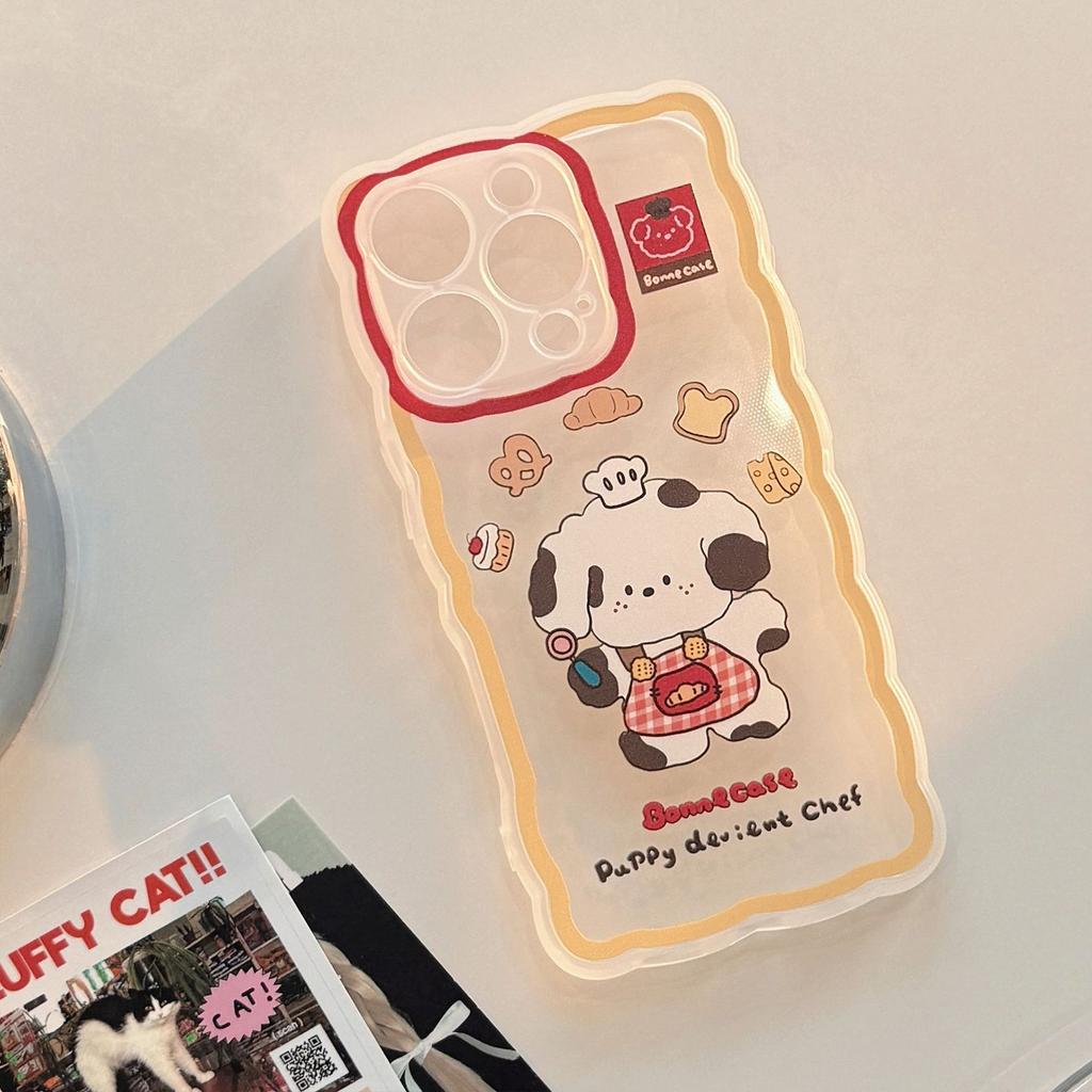 Für Apple 16 Pro Max Handyhülle für iPhone 15, niedlicher Welpe mit Reiskornmotiv, 14, All-inclusive, 1316, transparent